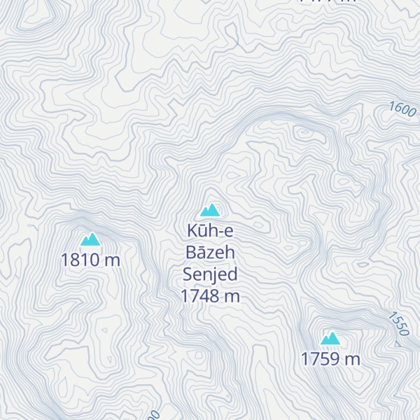 Map of Kūh-e Bāzeh Senjed