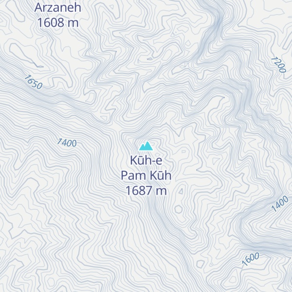 Map of Kūh-e Pam Kūh