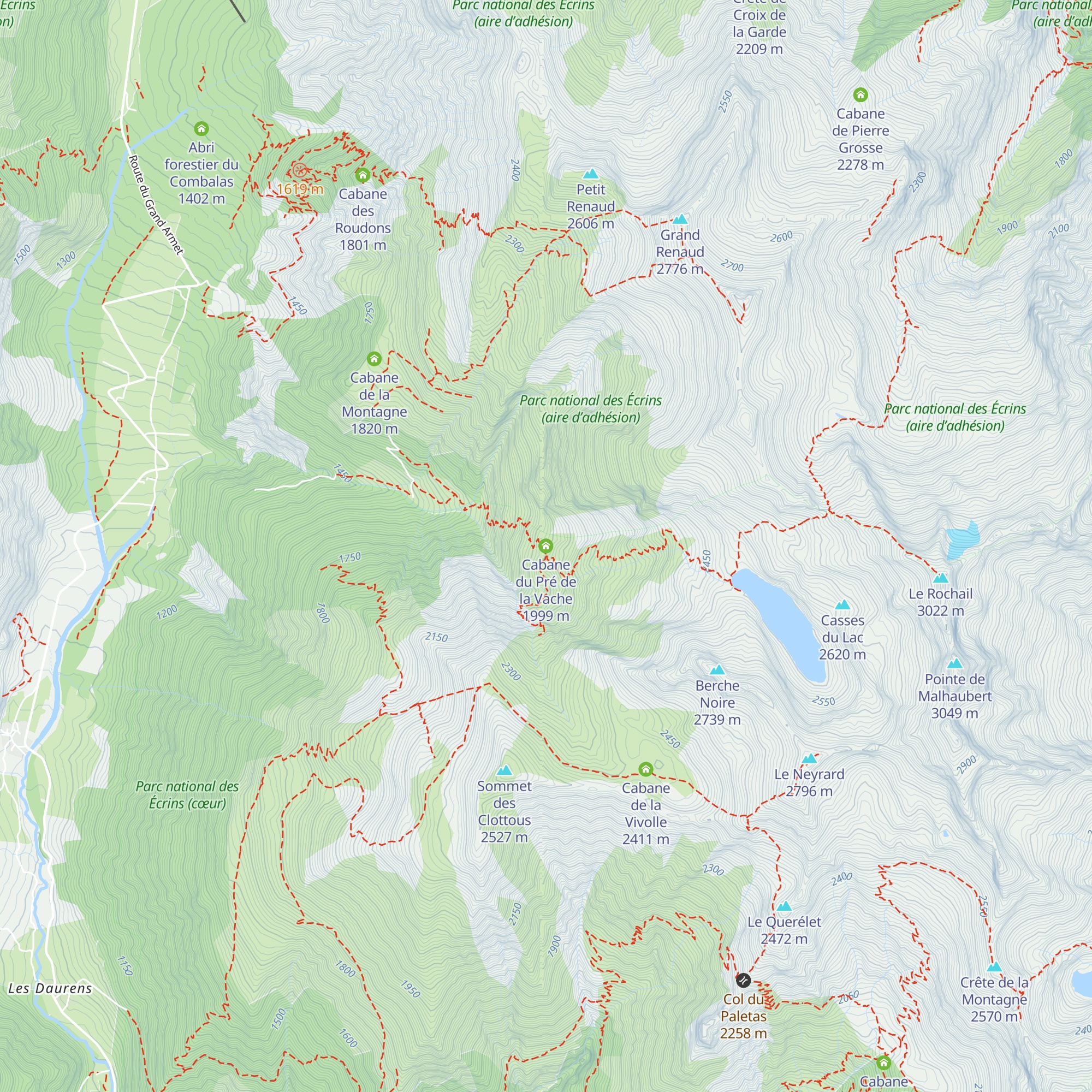 Cabane du Pré de la Vache map
