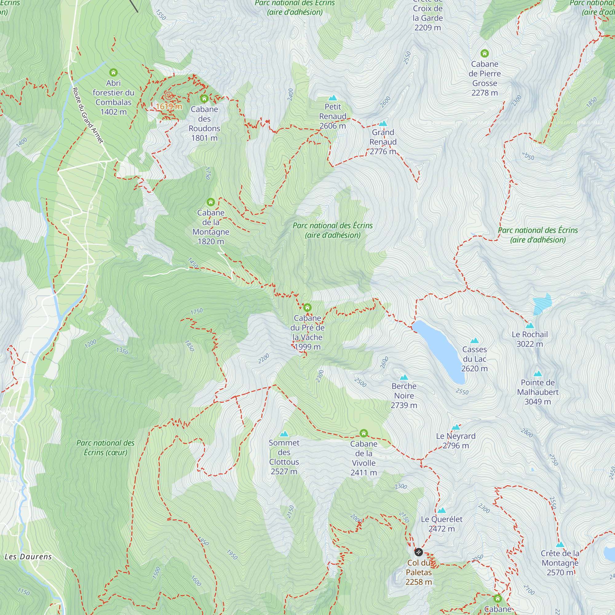 Cabane du Pré de la Vache map