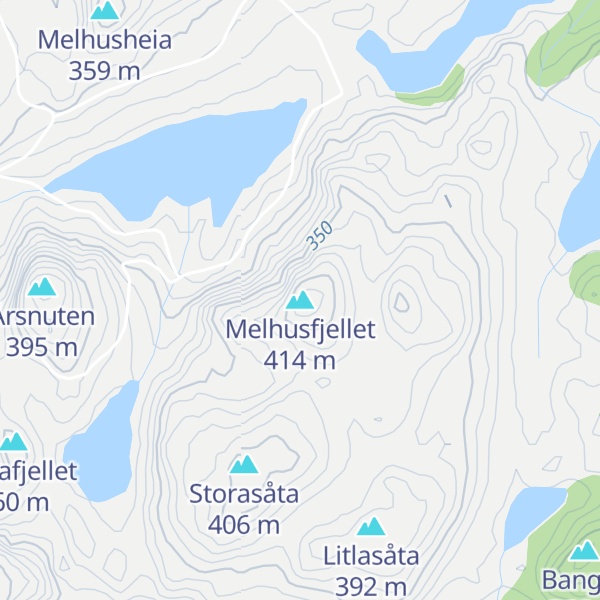 Map of Melhusfjellet