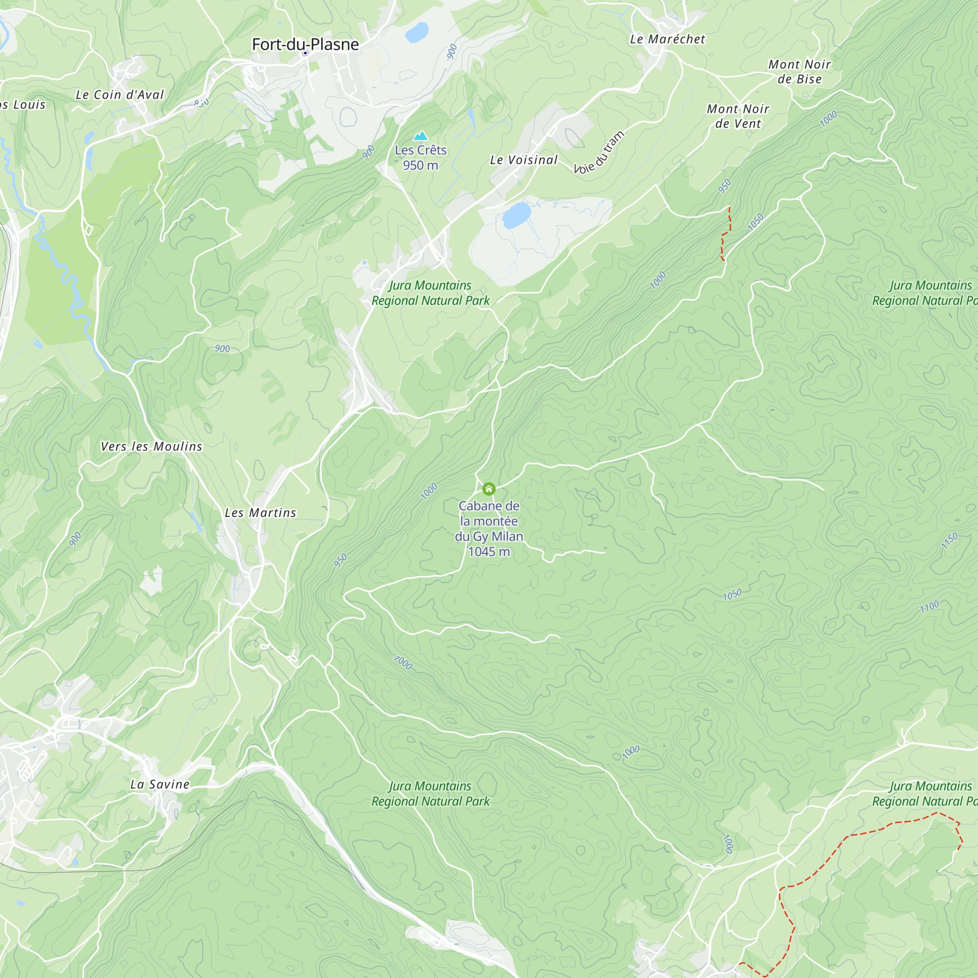 Cabane de la montée du Gy Milan map