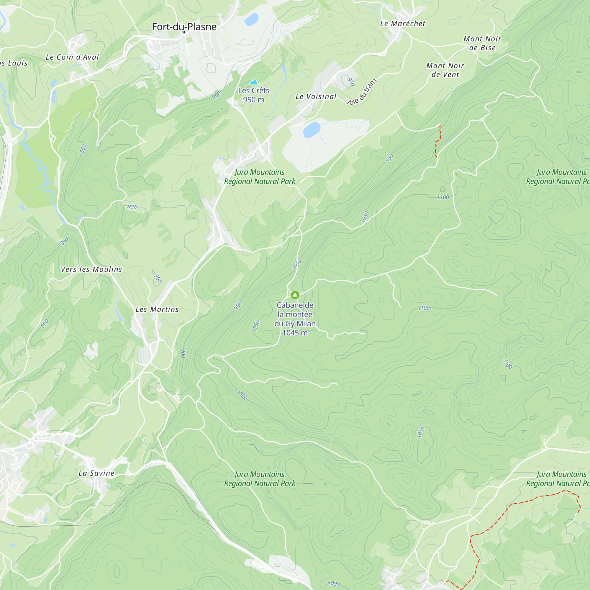 Cabane de la montée du Gy Milan map