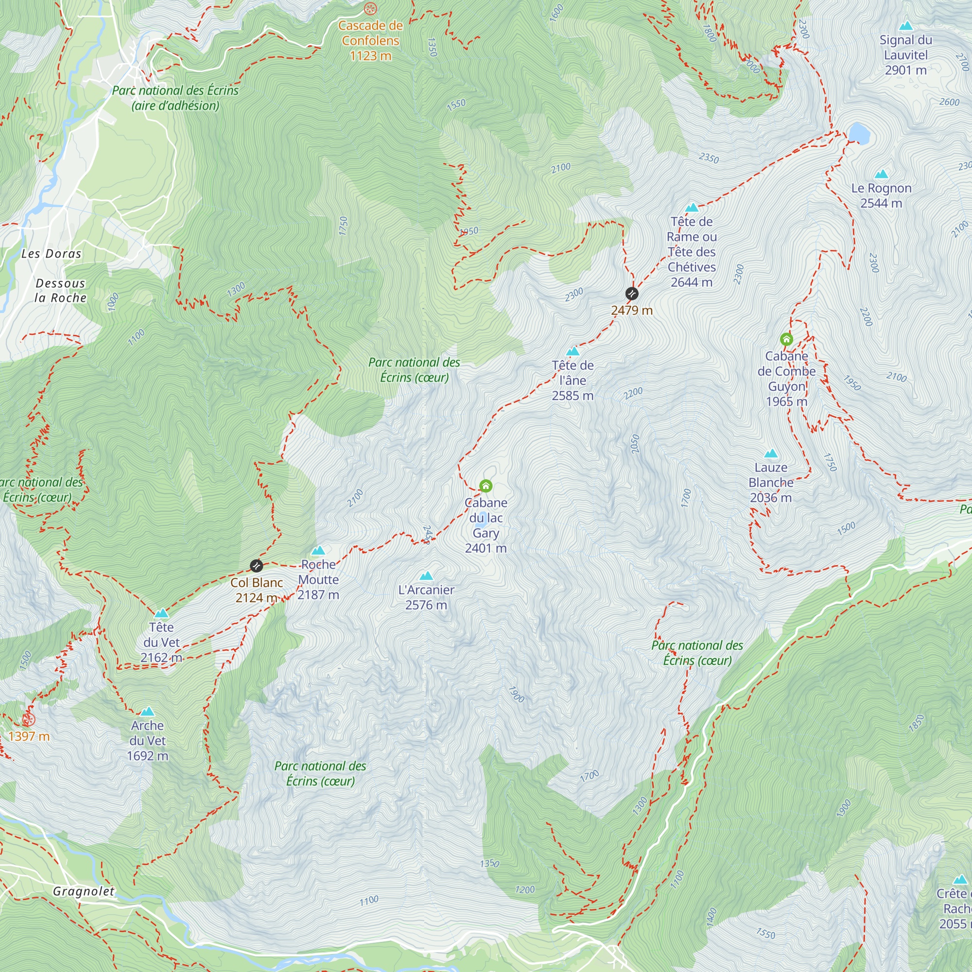 Cabane du lac Gary map