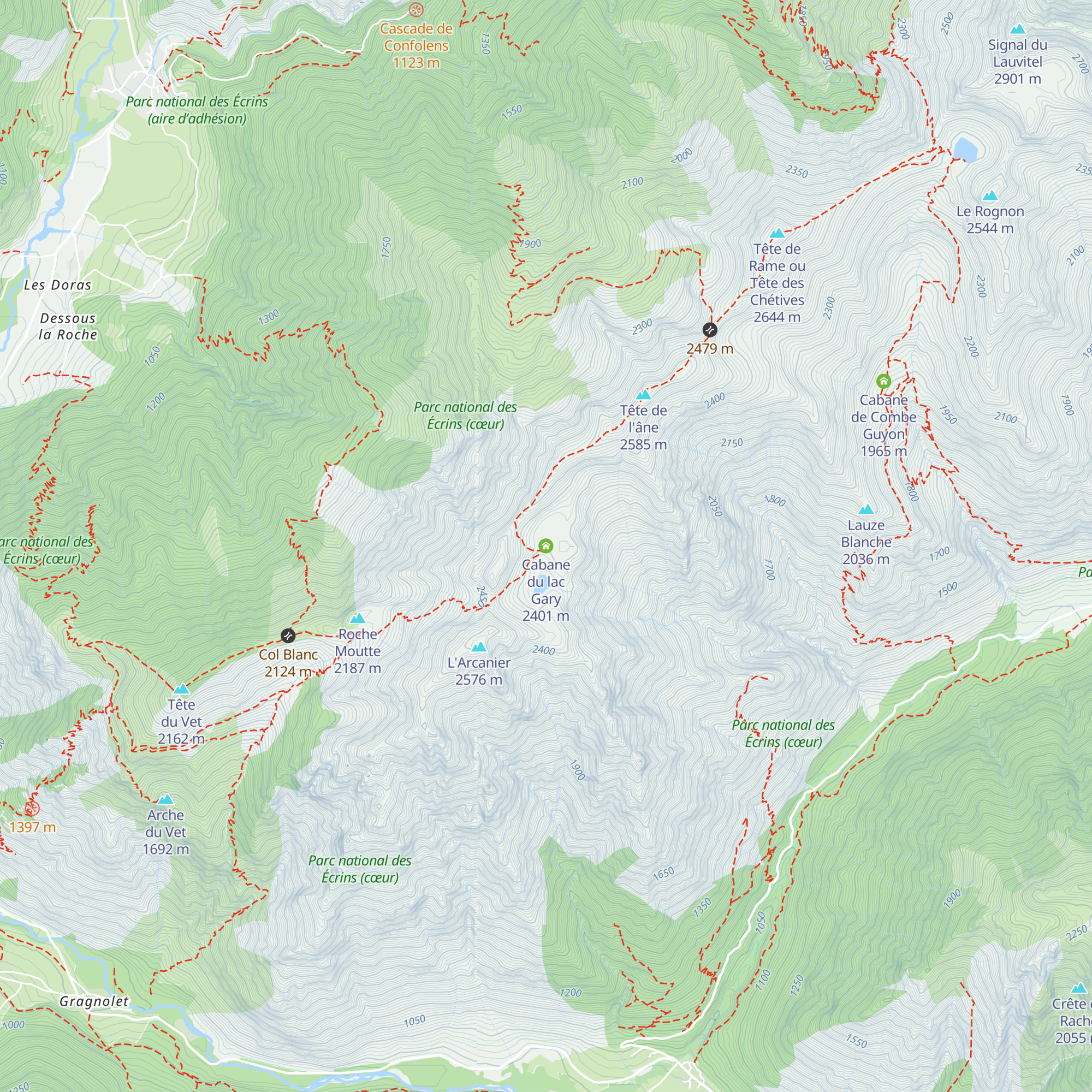 Cabane du lac Gary map