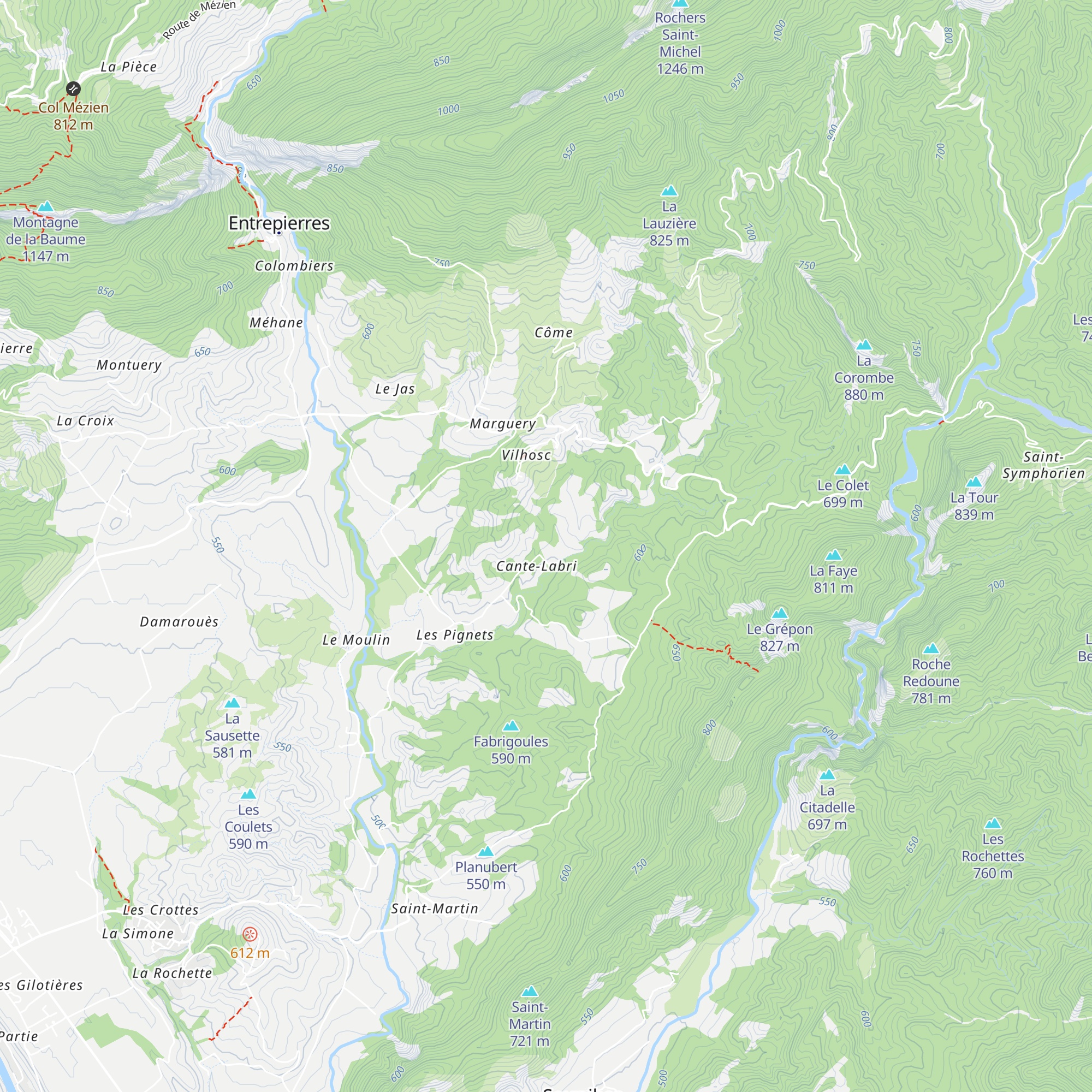 Gites l'Aousiere map