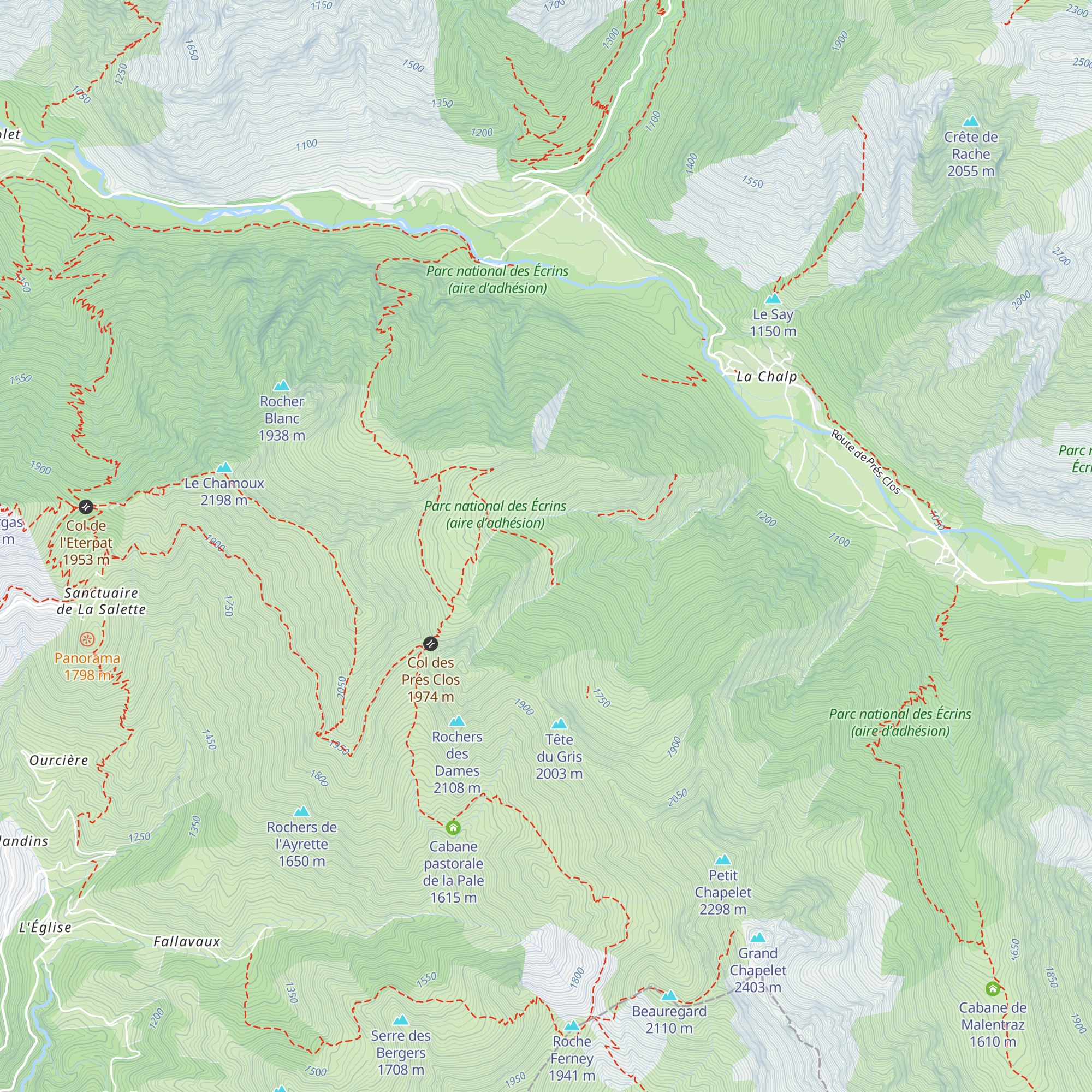 Cabane des Prés Clos map