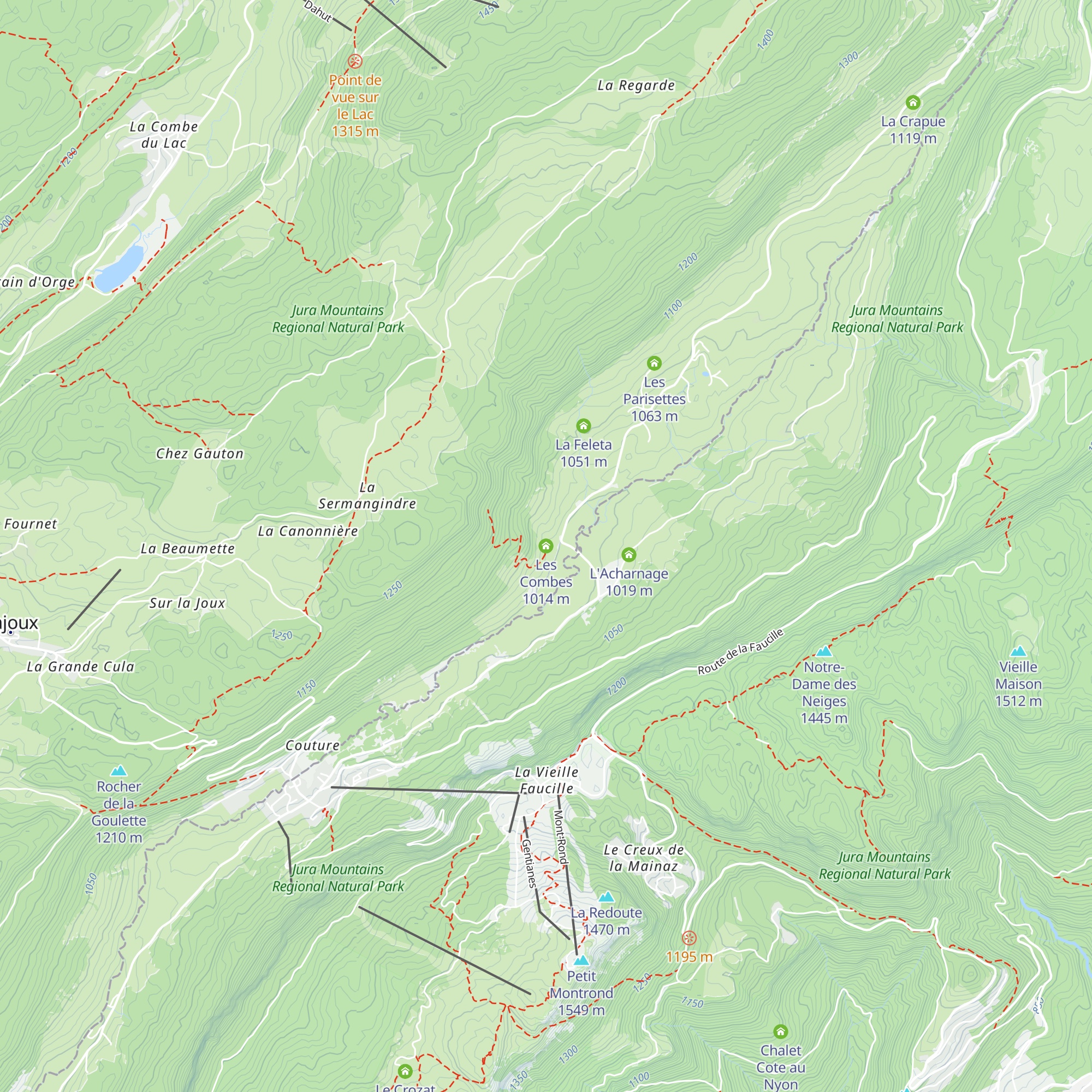 Les Combes map