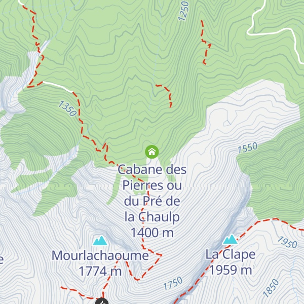 Map of Cabane des Pierres ou du Pré de la Chaulp