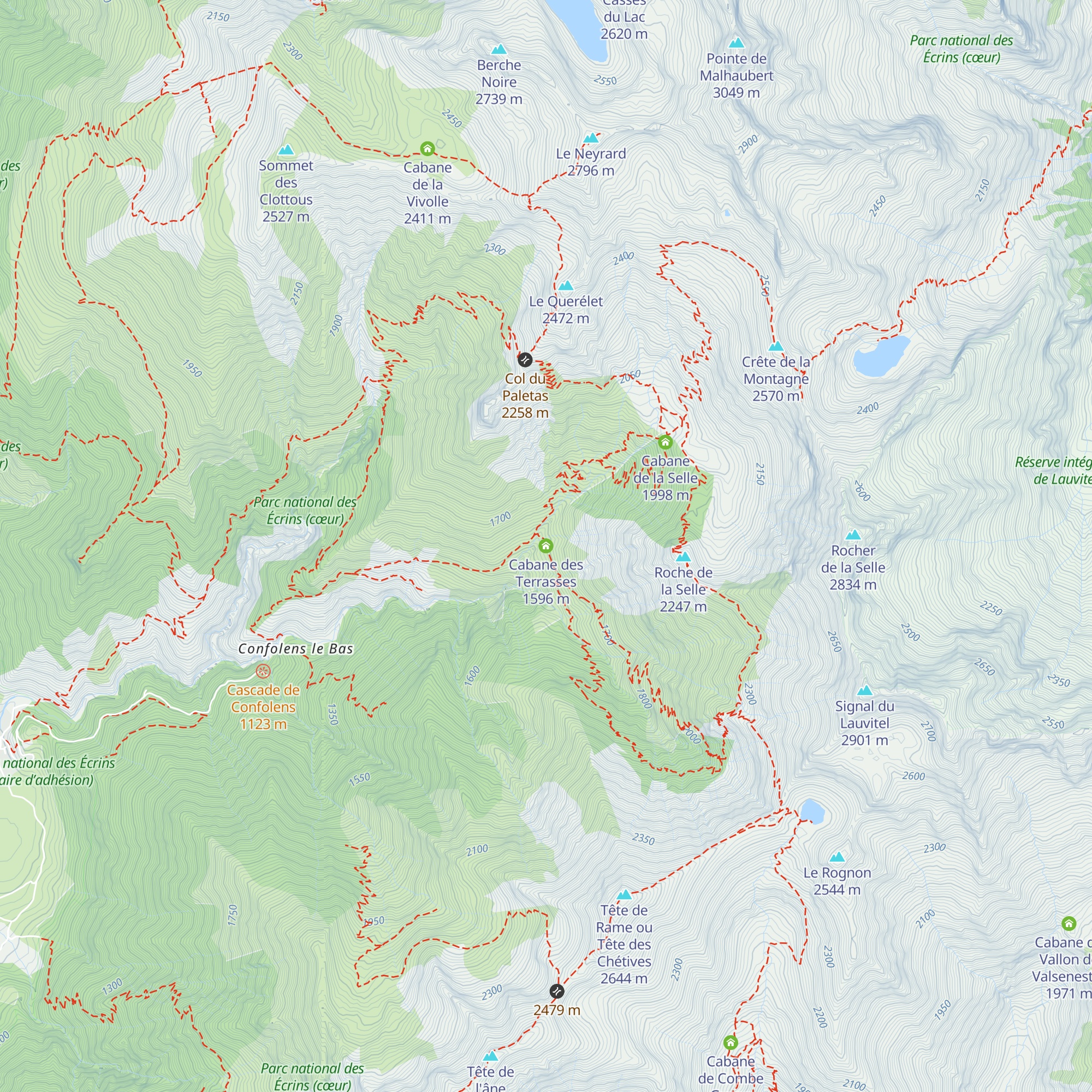 Cabane des Terrasses map