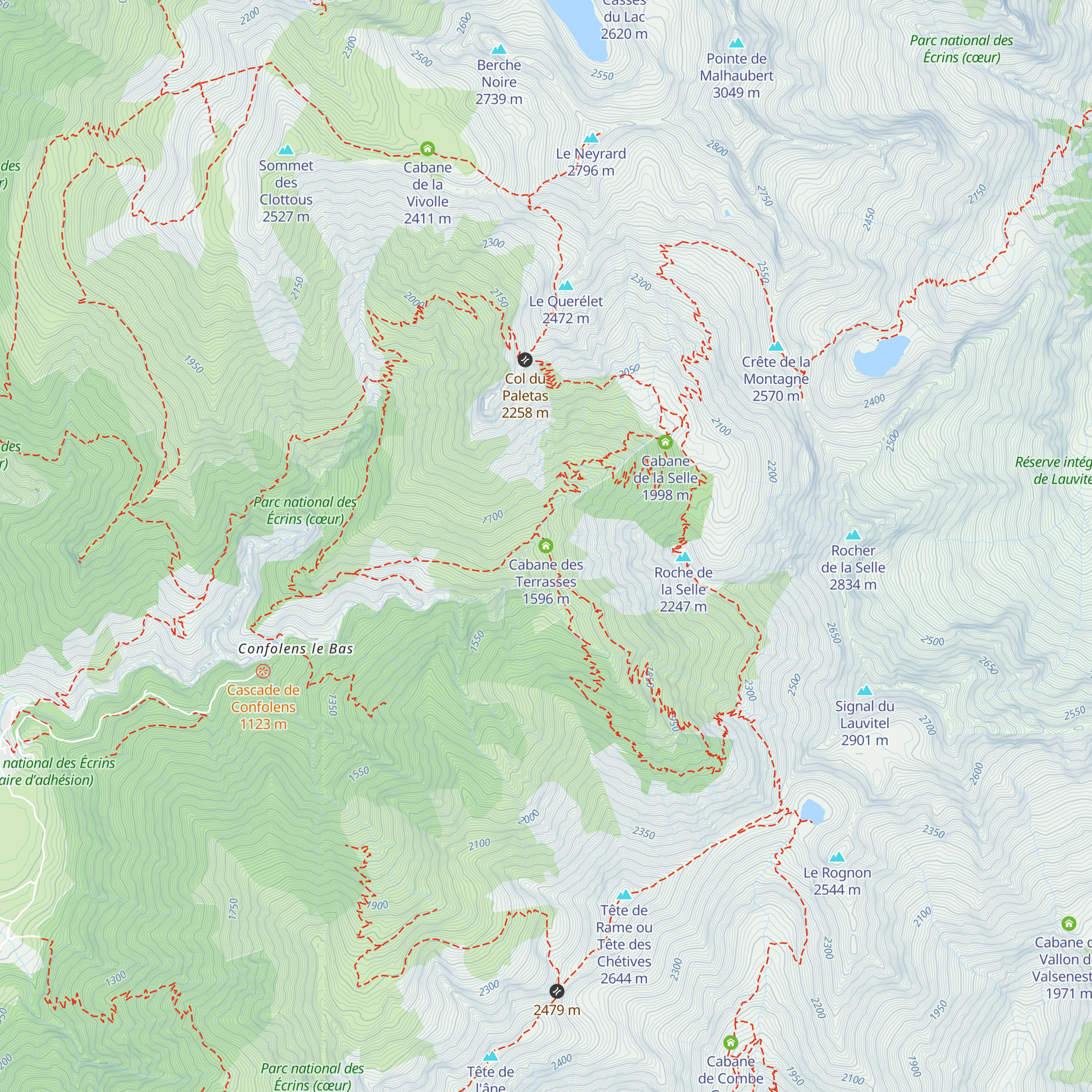 Cabane des Terrasses map