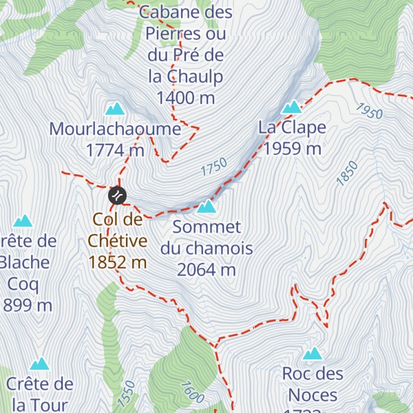 Map of Sommet du chamois