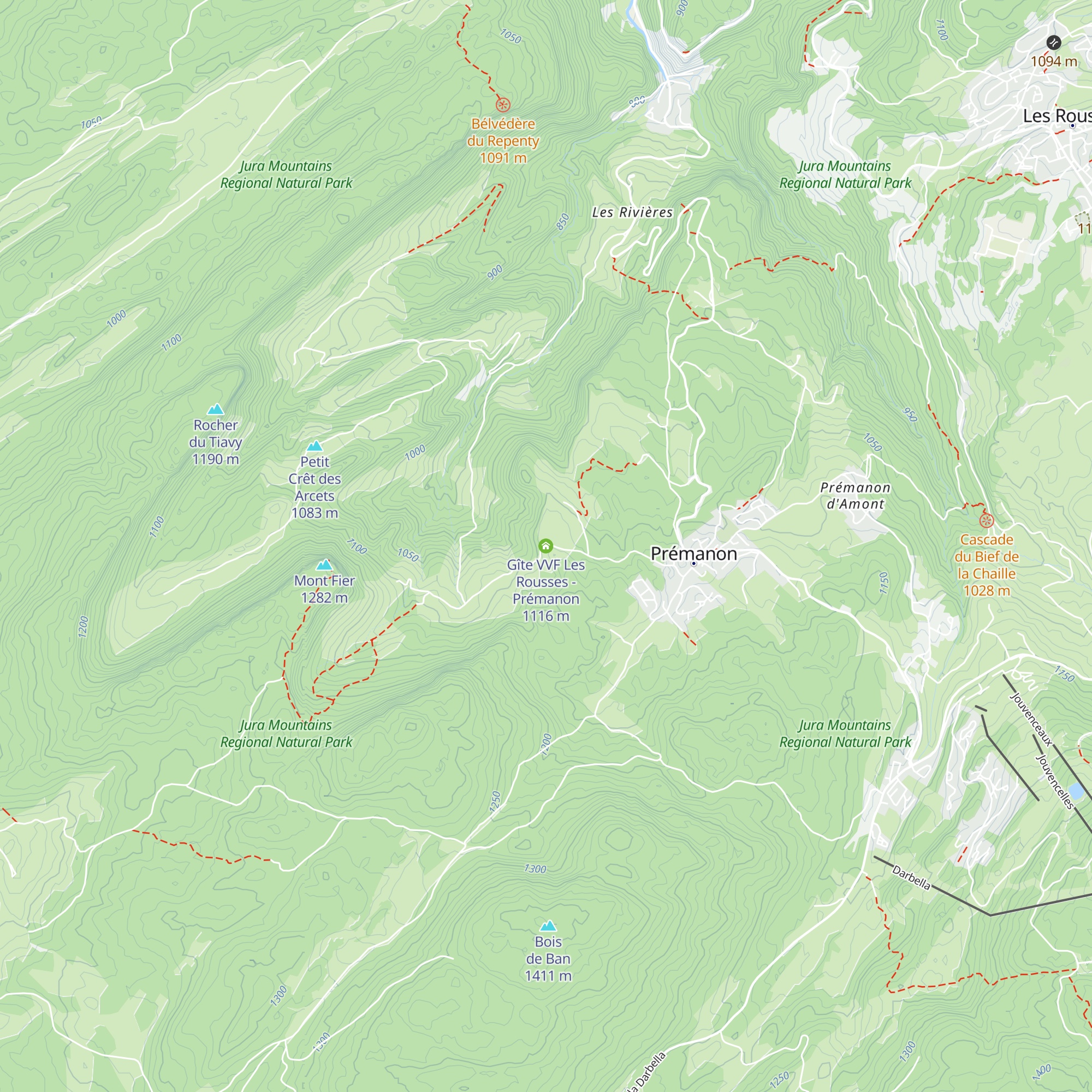 Gîte VVF Les Rousses - Prémanon map