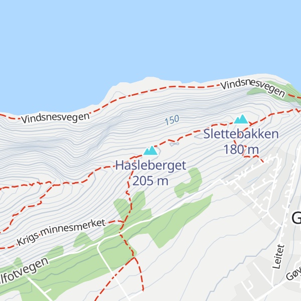 Map of Hasleberget