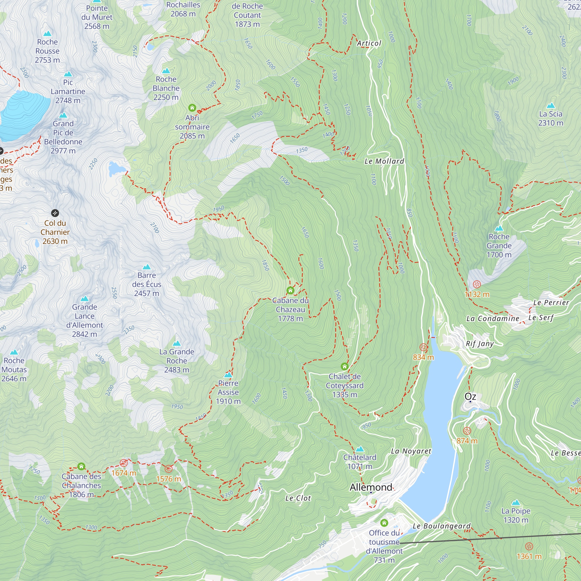 Cabane du Chazeau map