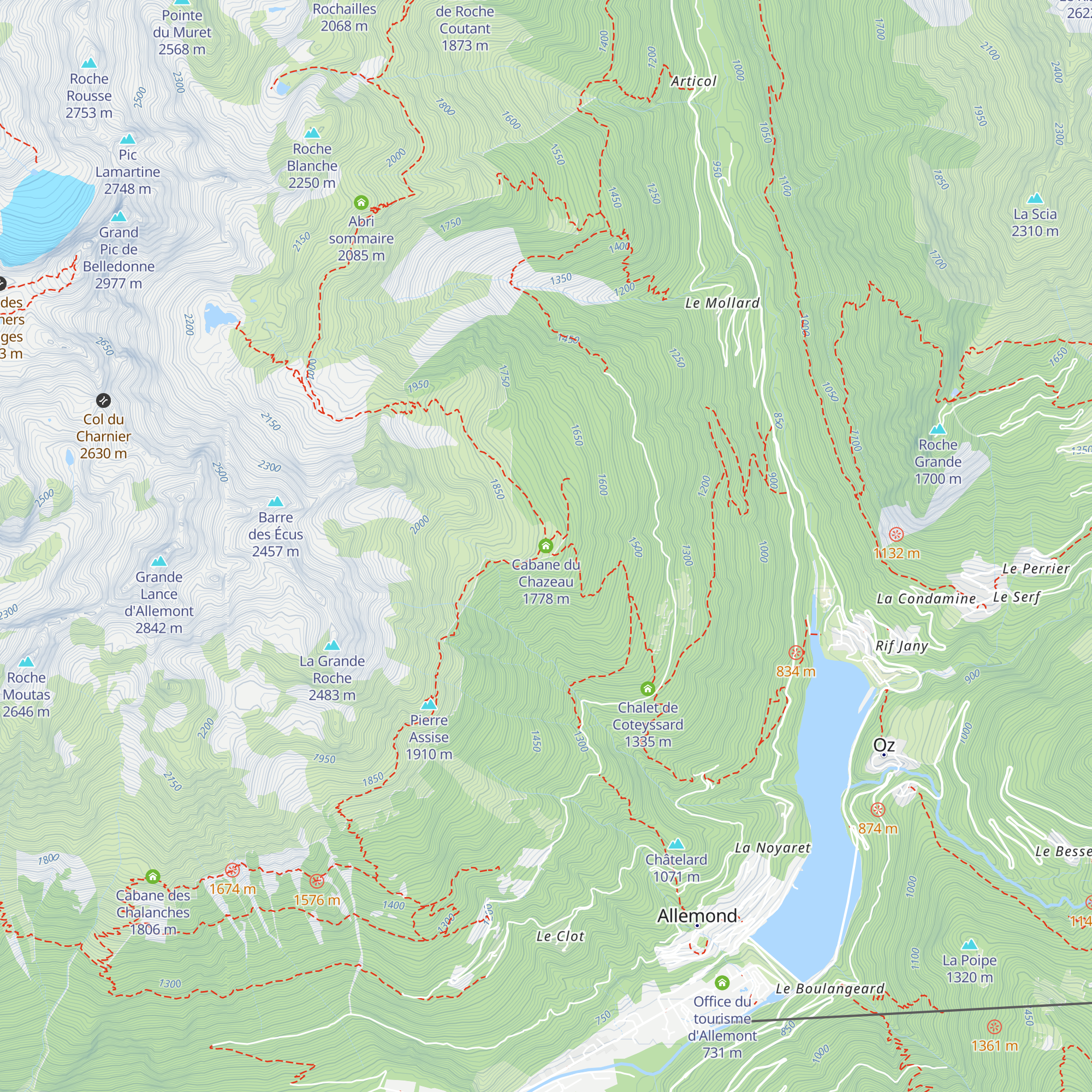 Cabane du Chazeau map