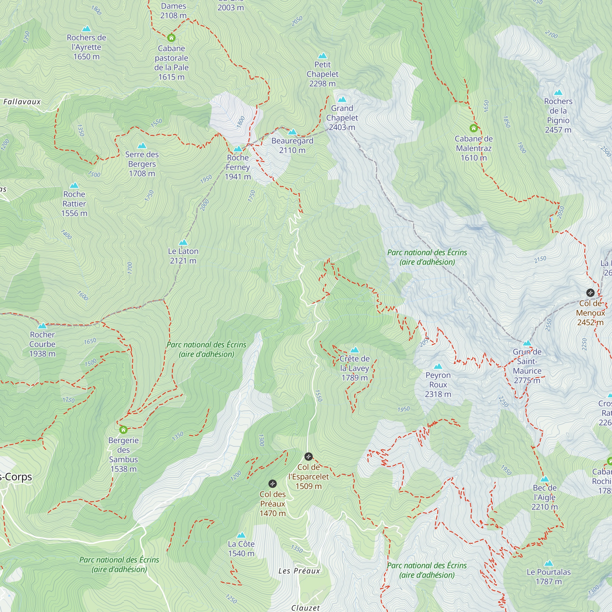 Maison forestiere Les Vachers map