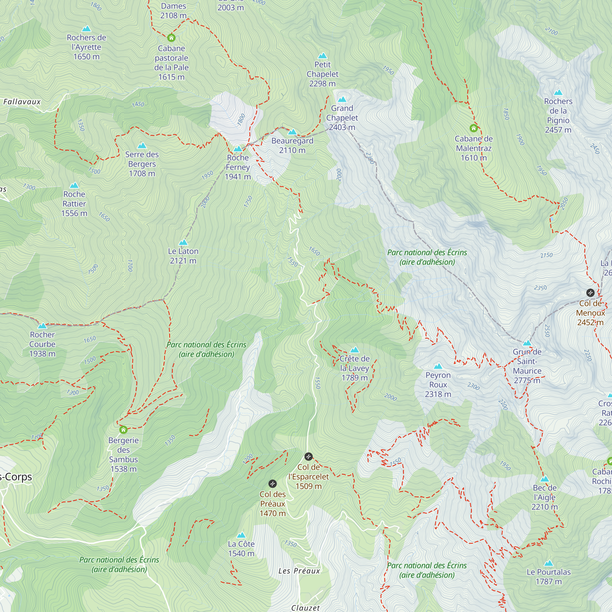 Maison forestiere Les Vachers map