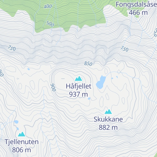 Map of Håfjellet