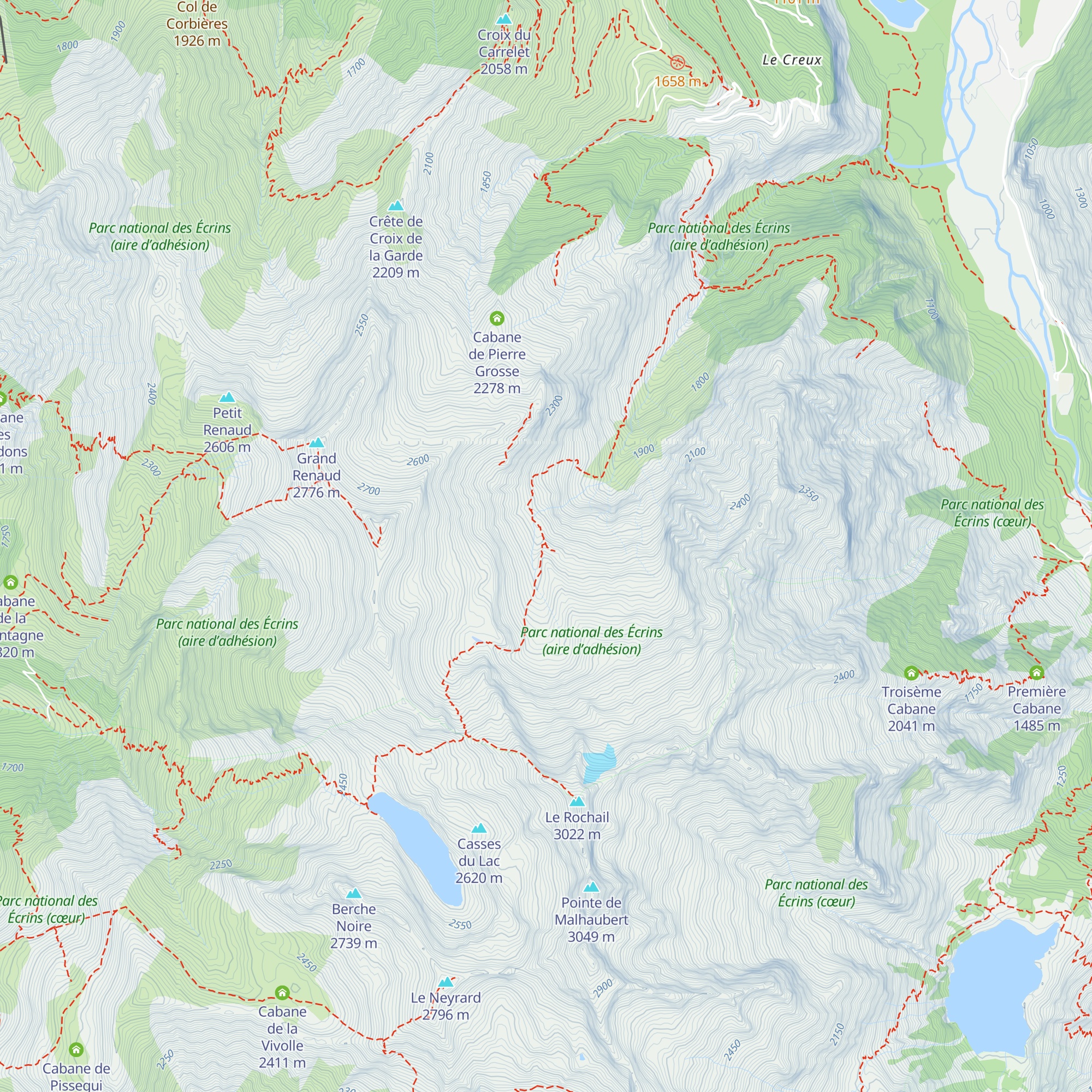 Refuge des Sources map
