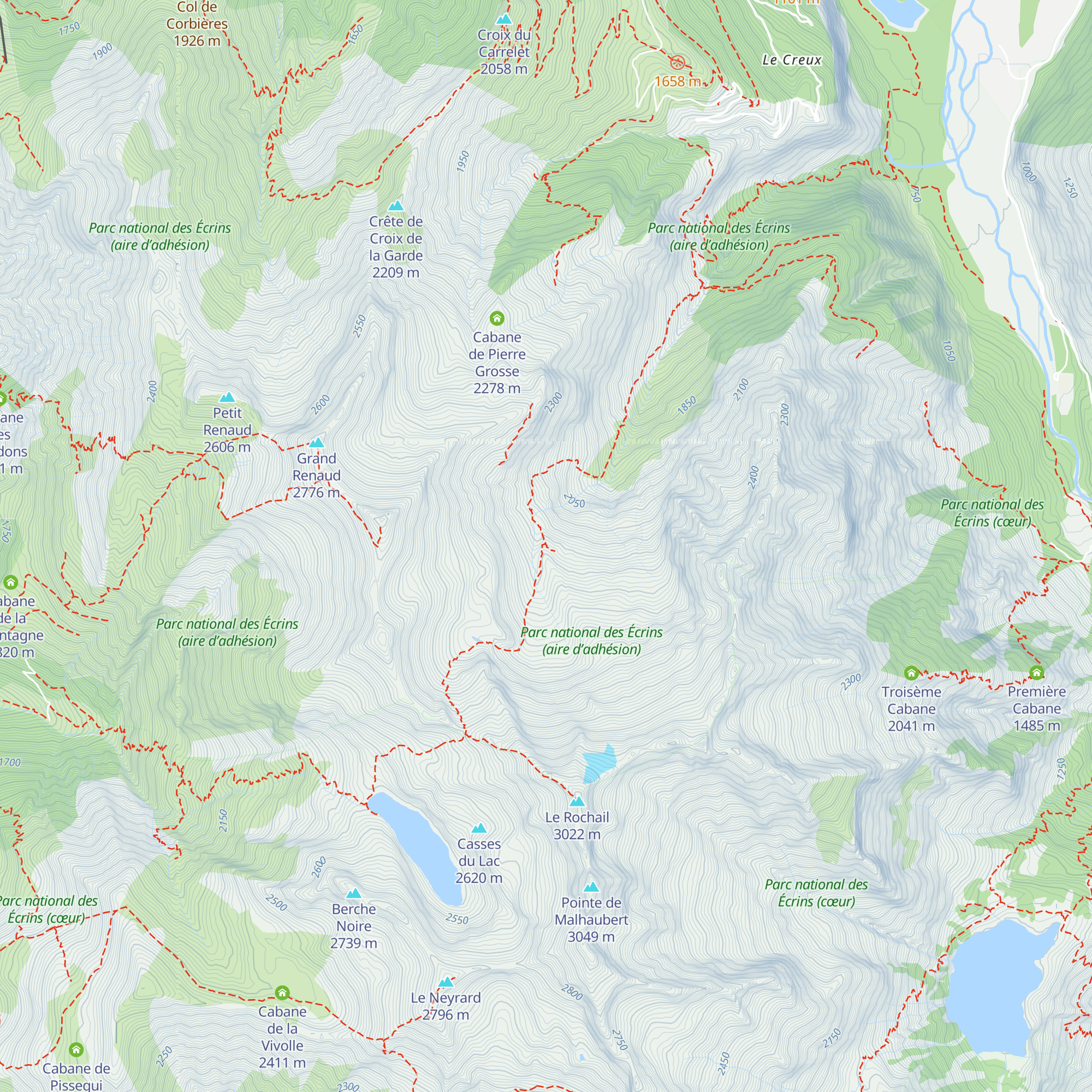 Refuge des Sources map