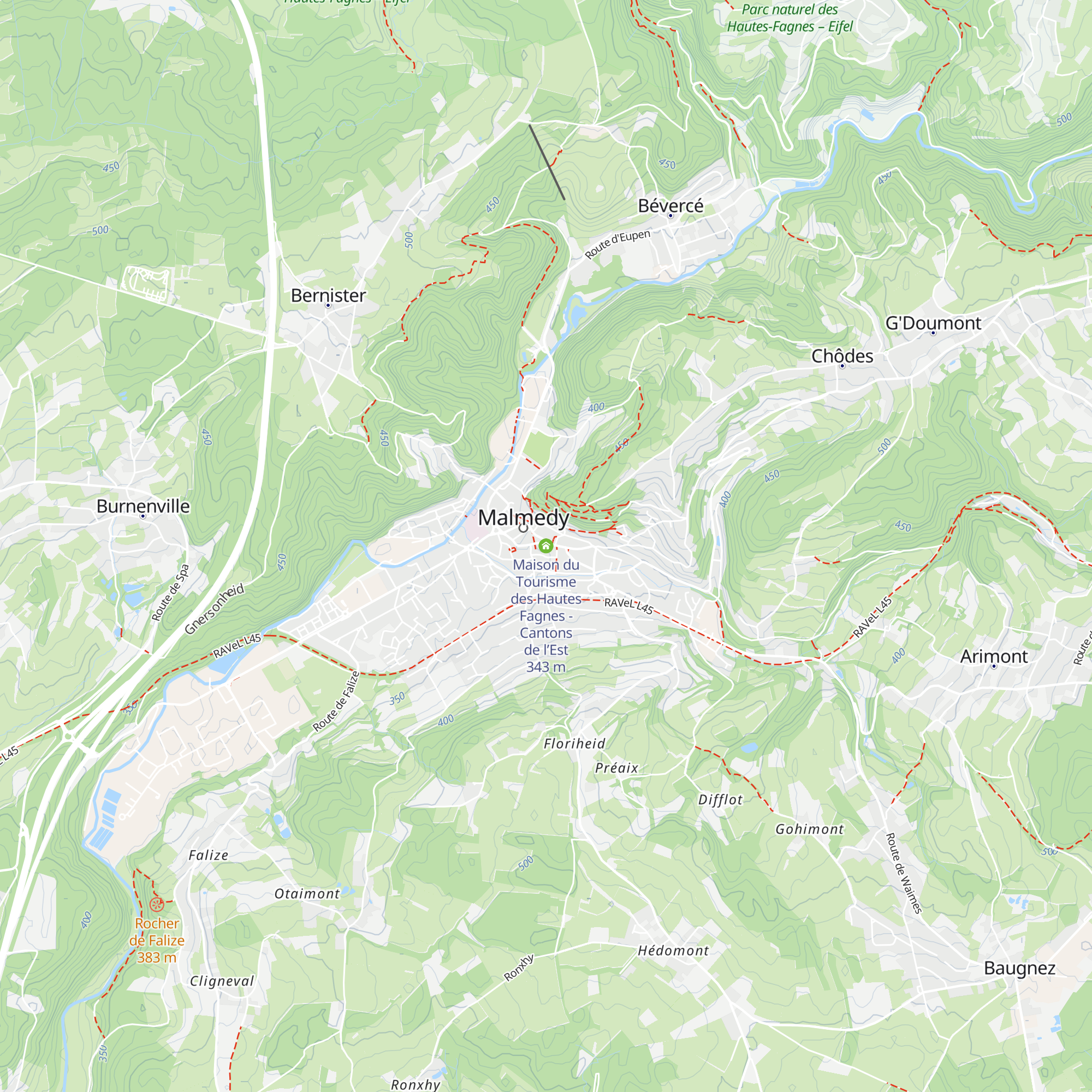 Maison du Tourisme des Hautes Fagnes - Cantons de l’Est map