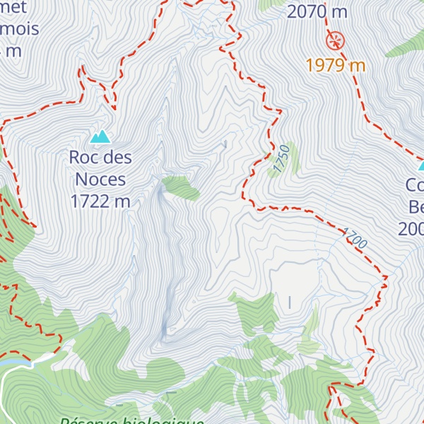 Map of Roc de Fouanières