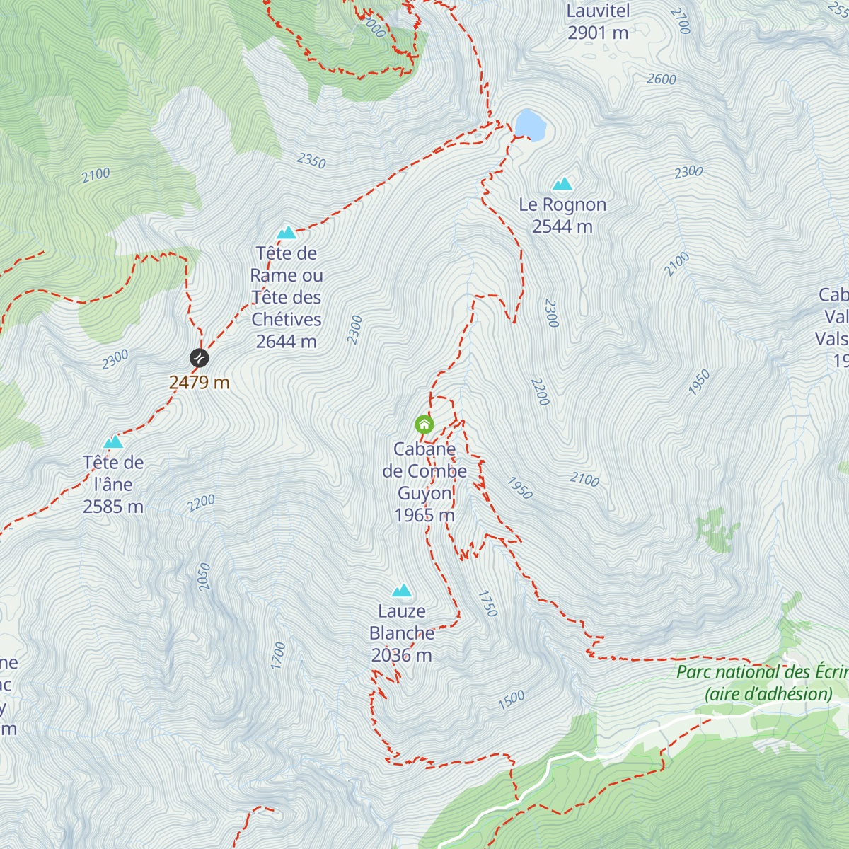 Cabane de Combe Guyon map
