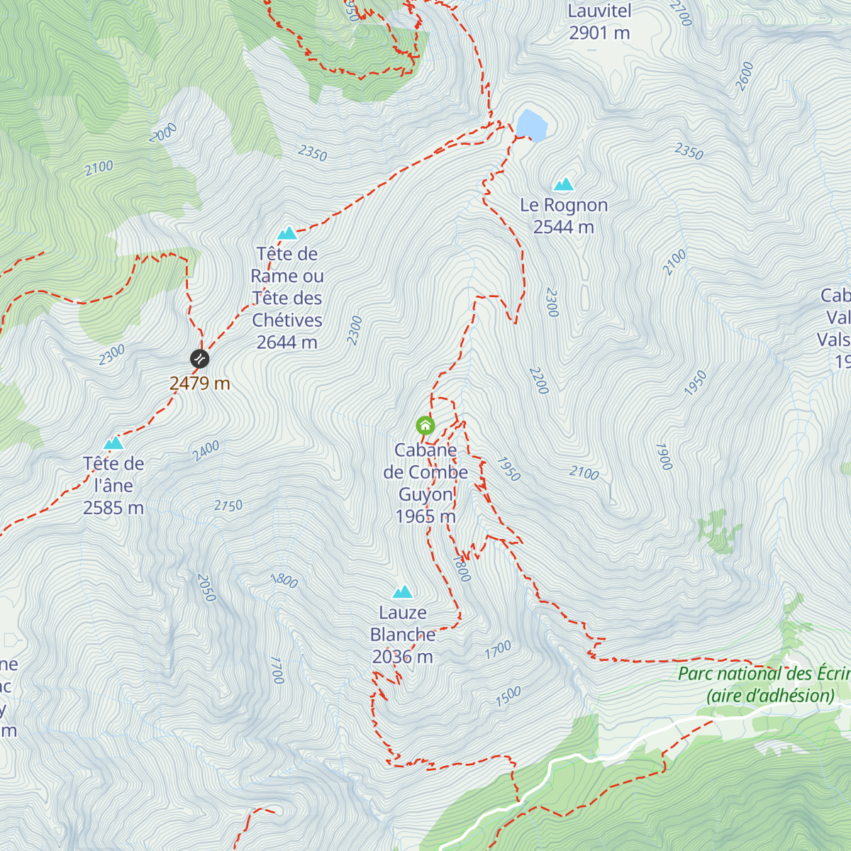 Cabane de Combe Guyon map