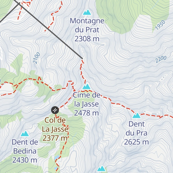 Map of Cime de la Jasse