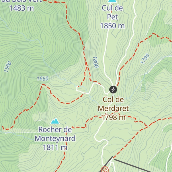 Map of Cabane du Merdaret