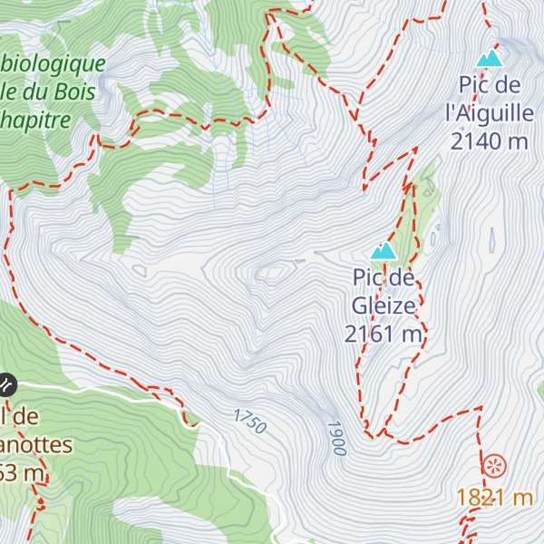 Map of Pic de Chaudun