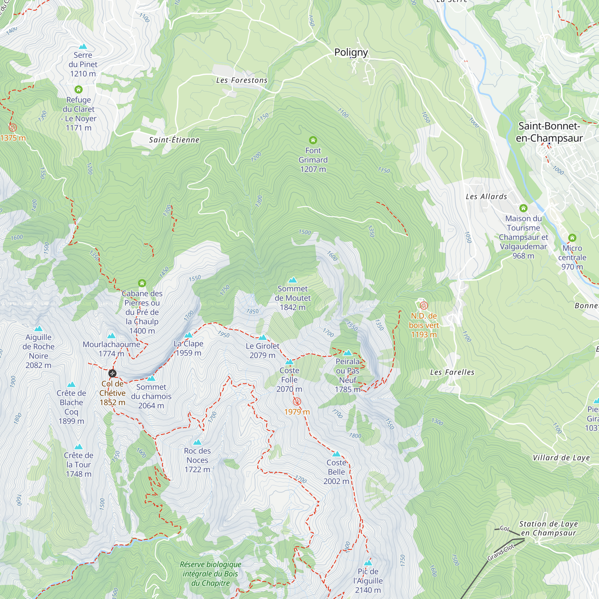 Cabane du Moutet map