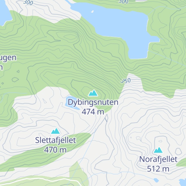 Map of Dybingsnuten
