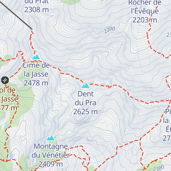 Map of Dent du Pra