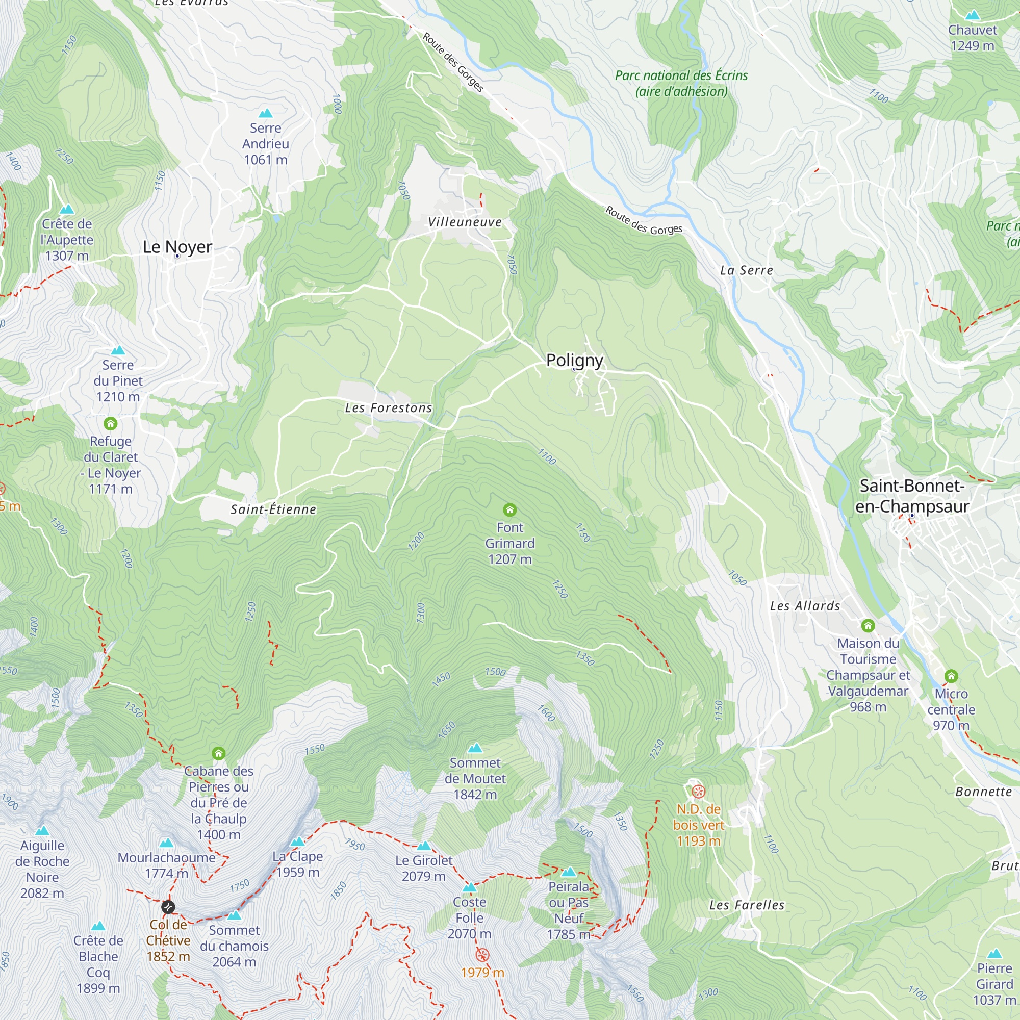 Font Grimard map