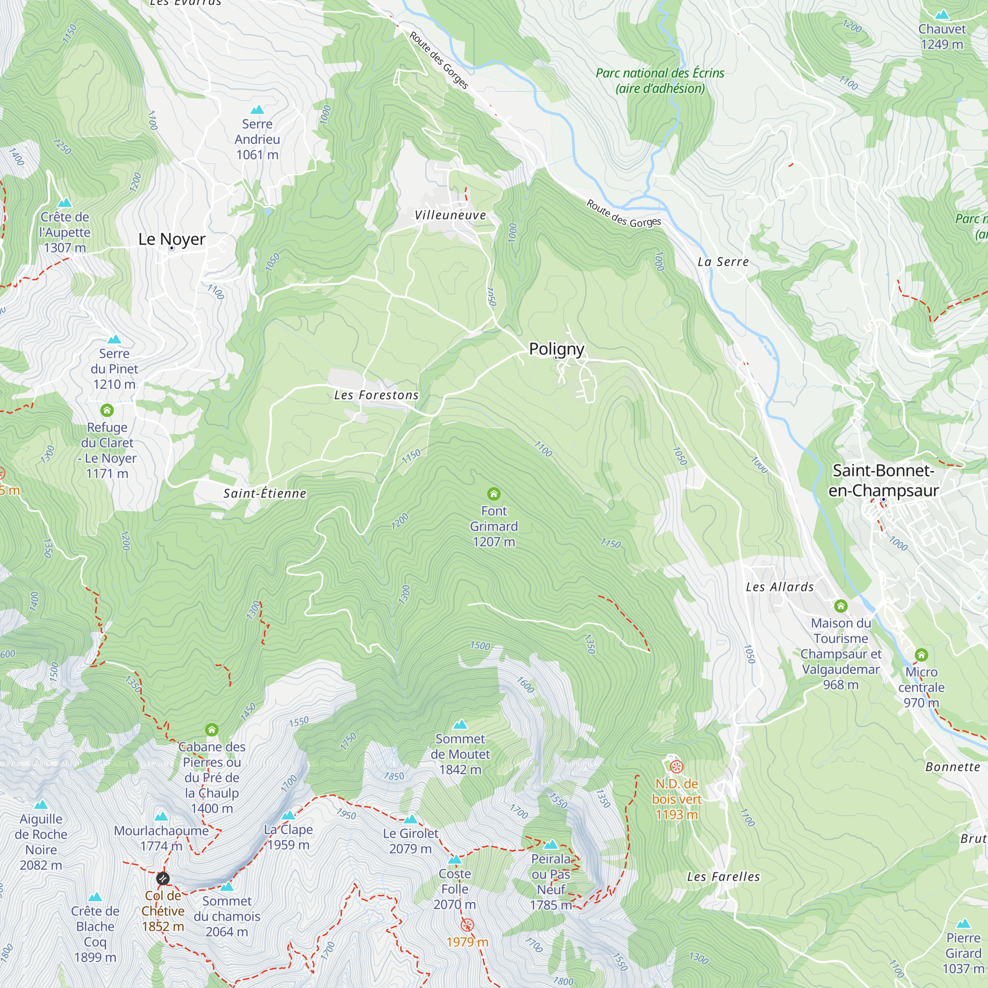 Font Grimard map
