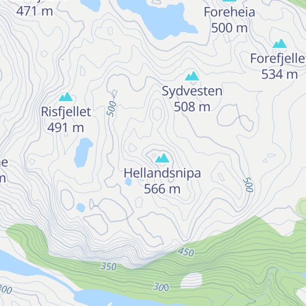 Map of Vestre Hellandsnipa
