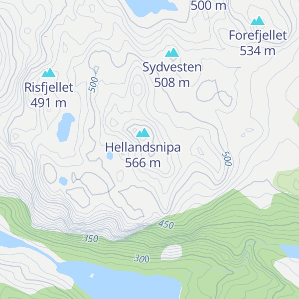 Map of Øystre Hellandsnipa