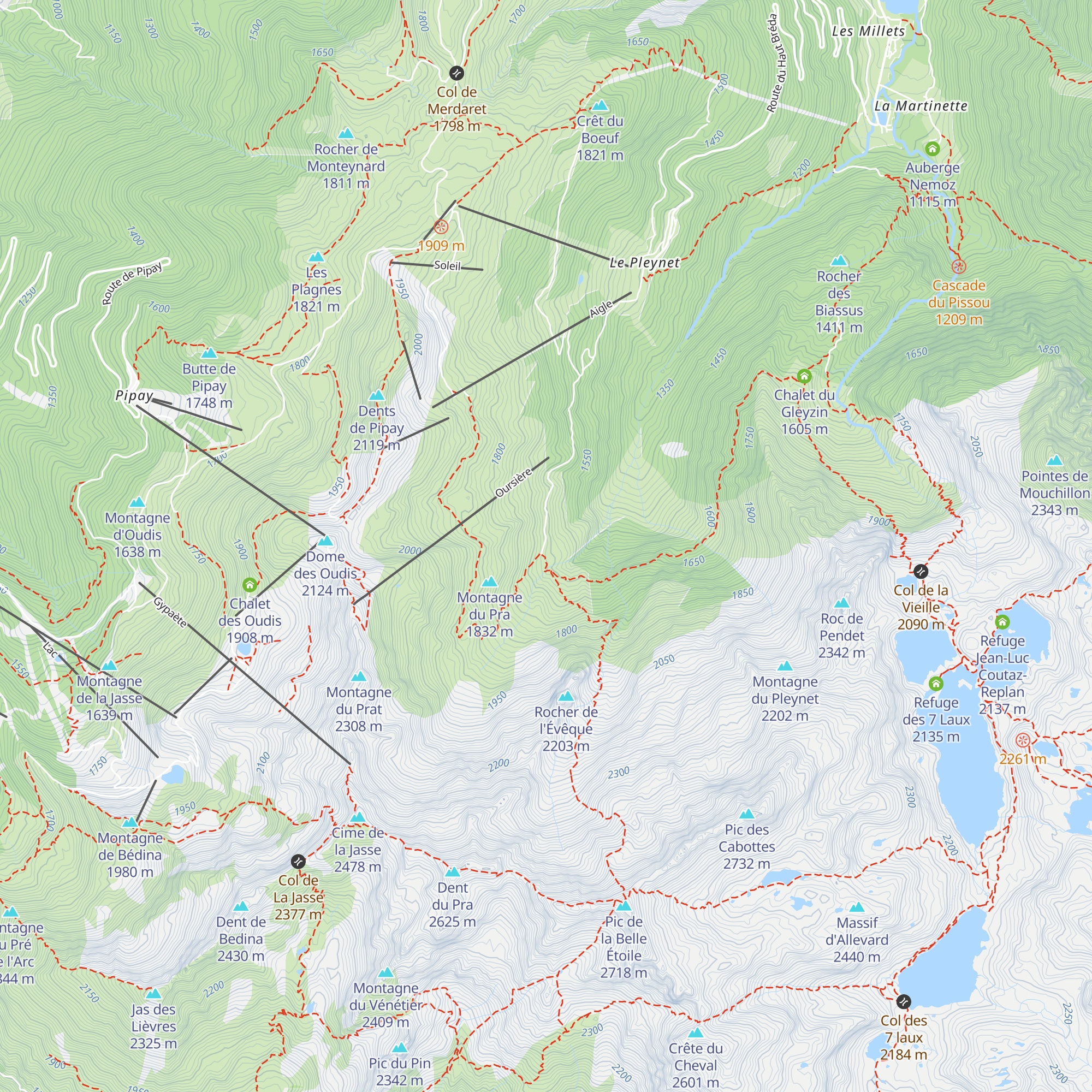 Chalet du Pra map