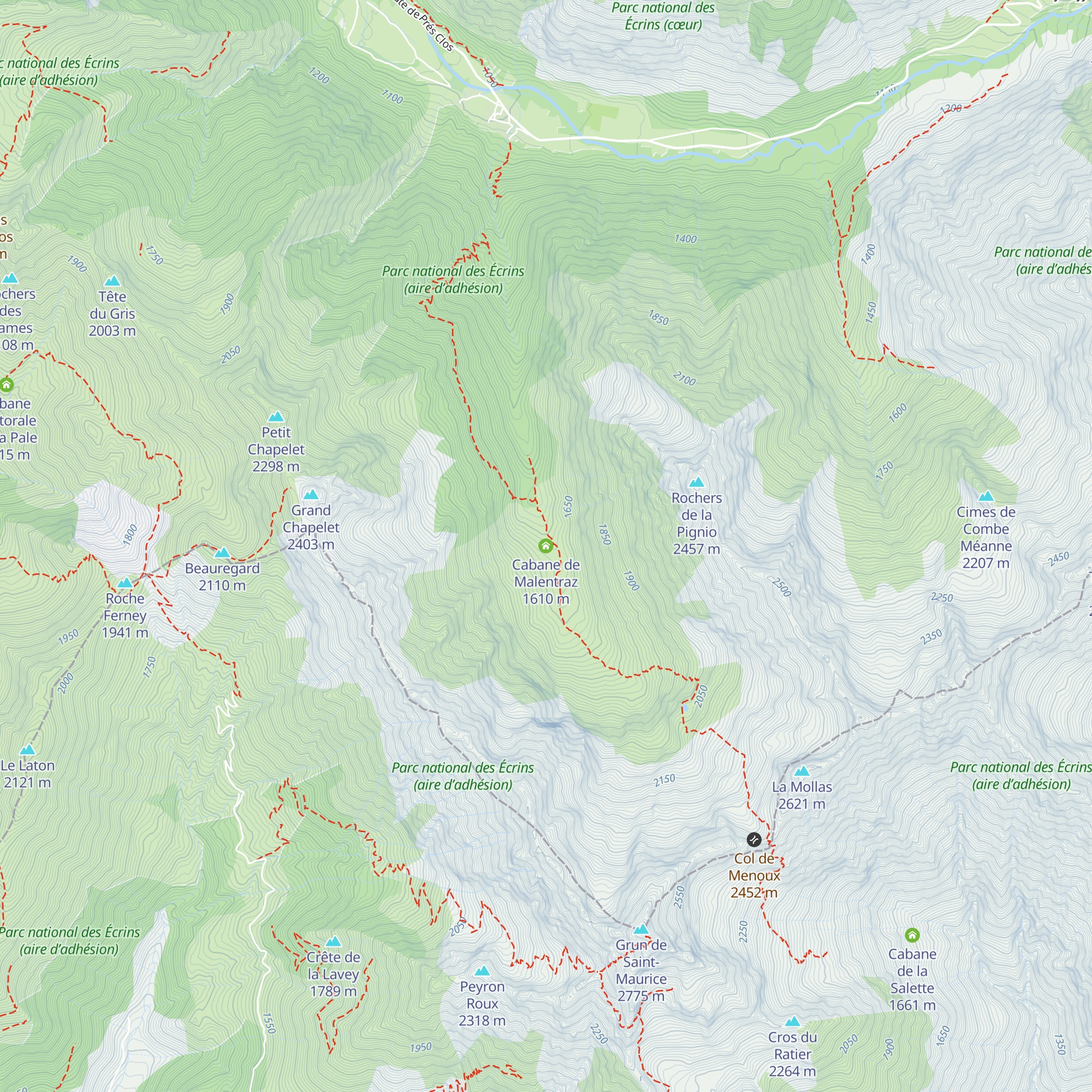 Cabane de Malentraz map