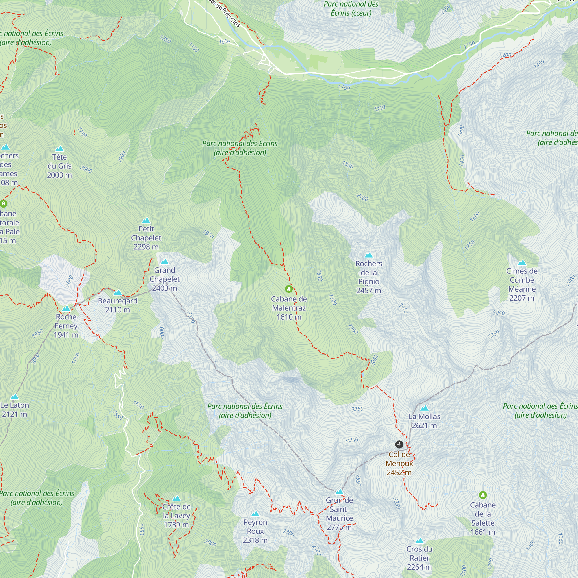Cabane de Malentraz map