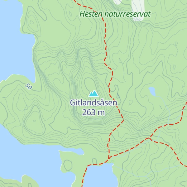 Map of Gitlandsåsen