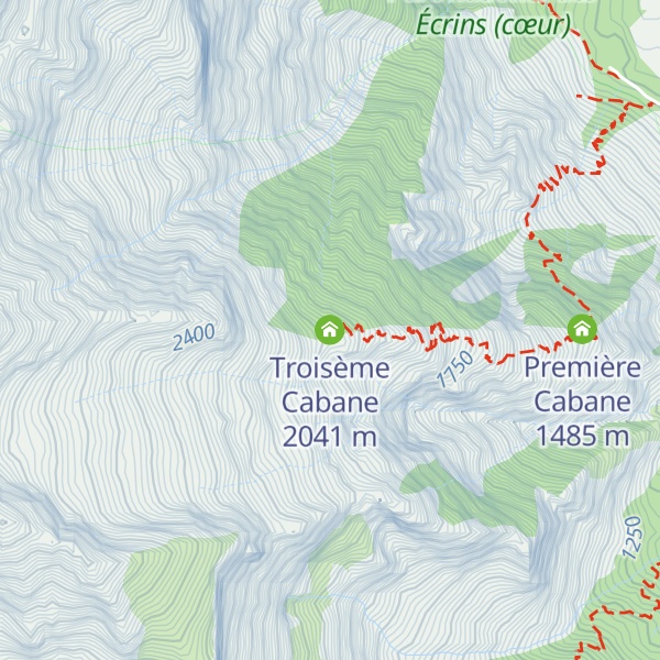 Map of Troisème Cabane