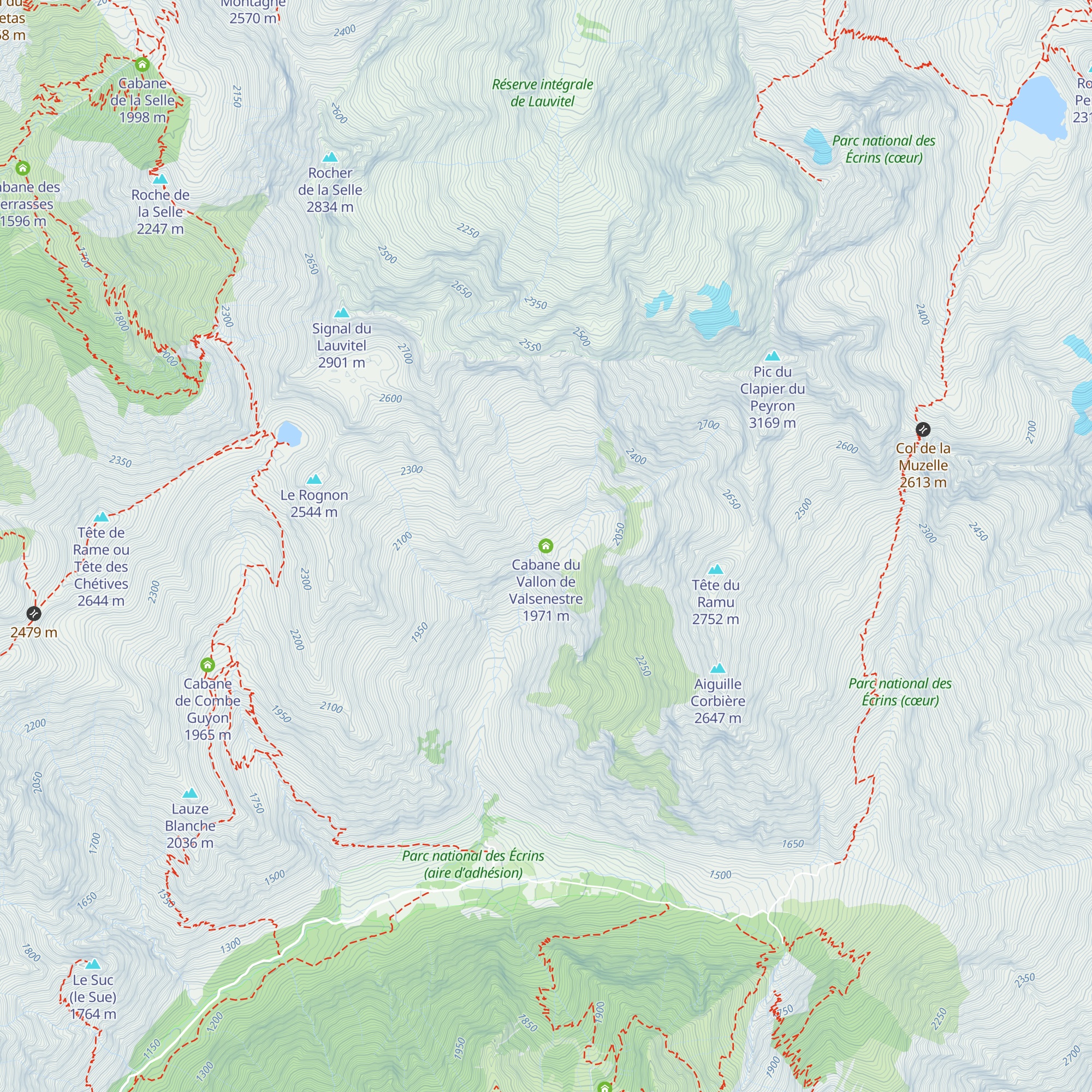 Cabane du Vallon de Valsenestre map