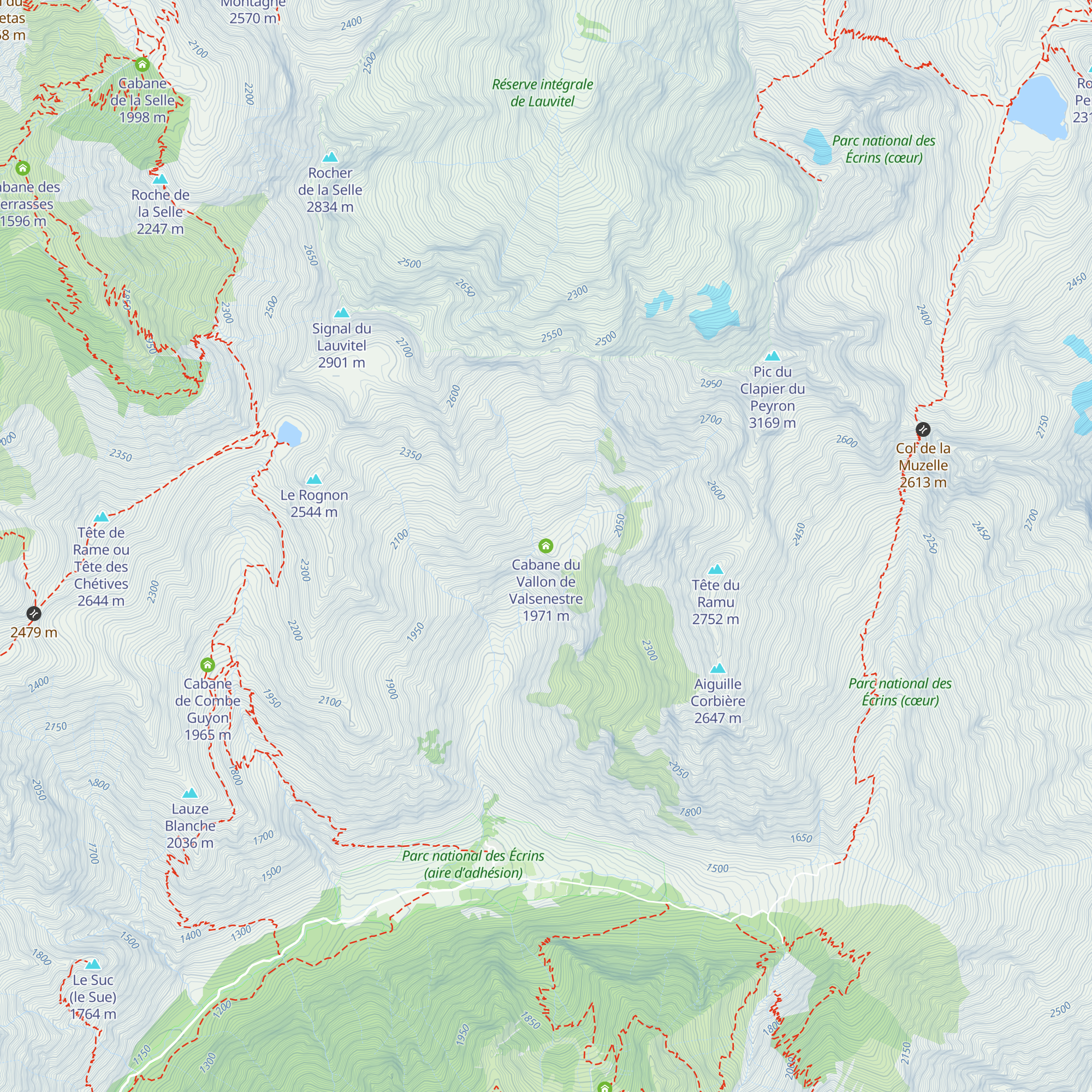 Cabane du Vallon de Valsenestre map