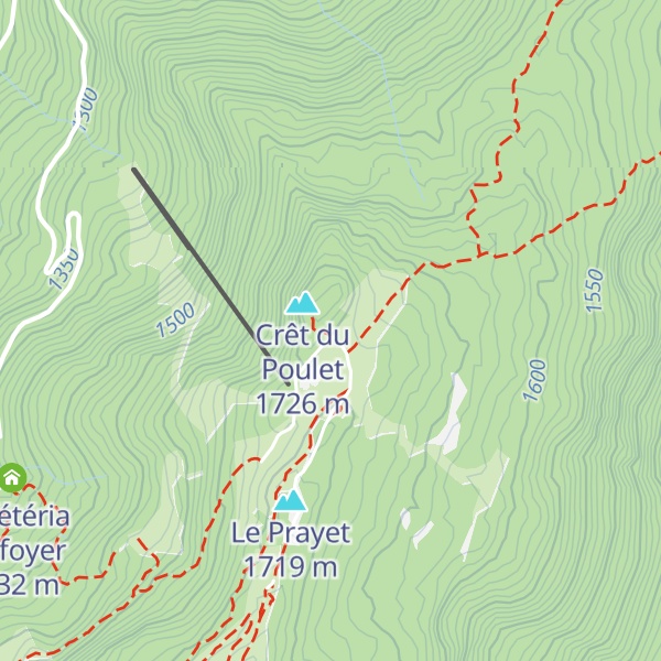 Map of Refuge du Crêt du Poulet