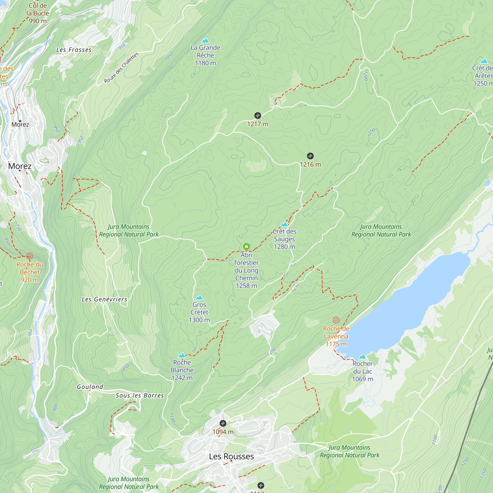 Abri forestier du Long Chemin map