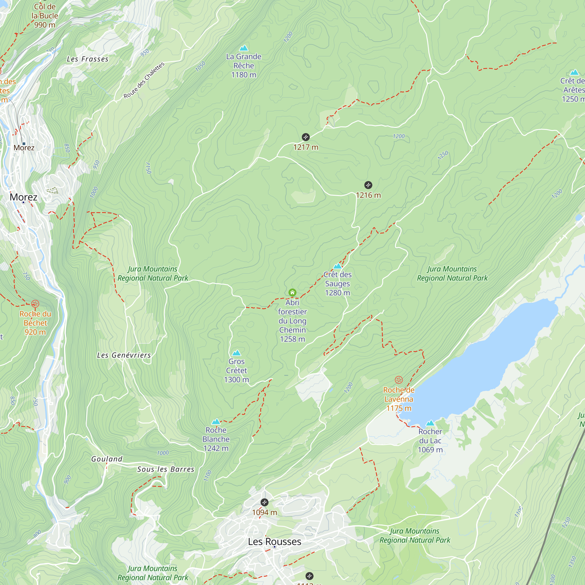 Abri forestier du Long Chemin map