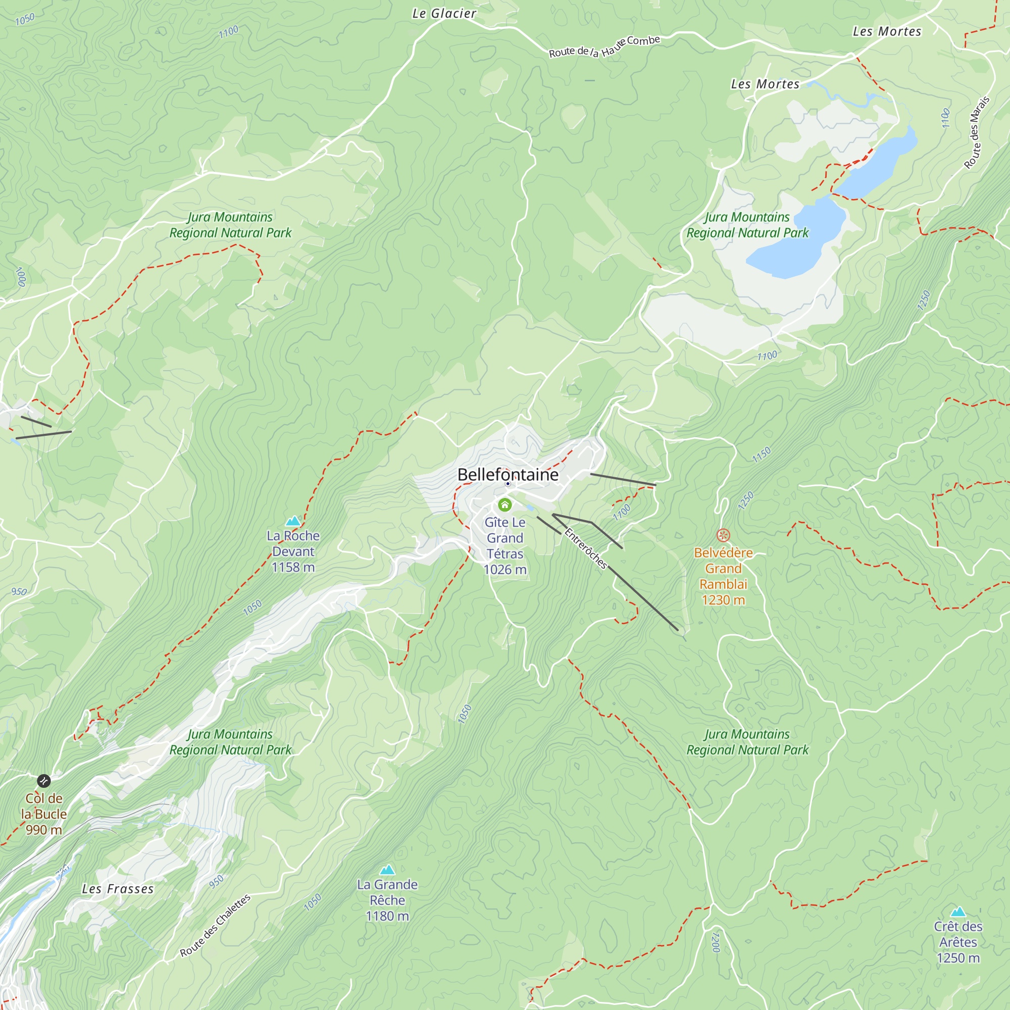 Gîte Le Grand Tétras map